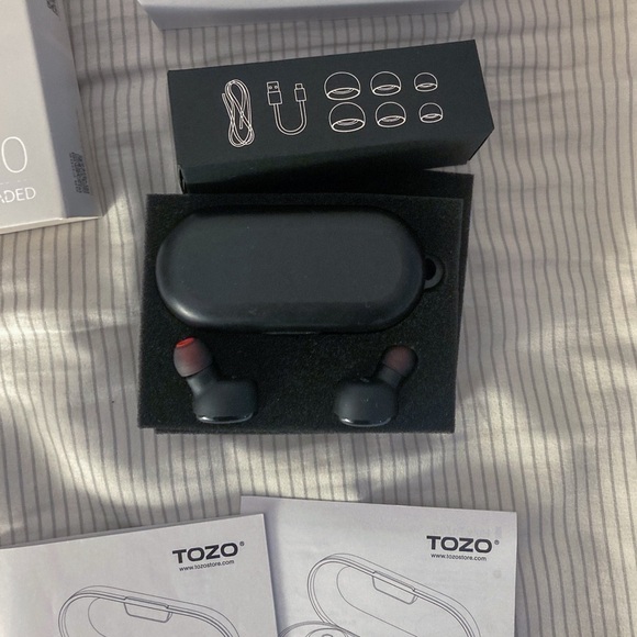 TOZO T10 Bluetooth 5.3 Wireless Earbuds with Wireless Charging Case Black - Picture 7 of 8
